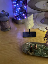 Load image into Gallery viewer, Natural Quartz Cluster on Metal Stand - Home Decor Display Piece witchcraft | occult | metaphysical | spiritual | wicca | white witch | green witch | spells | tarot | pagan | herbs | coven | altar | moon | decor | candle | divination | secular | nature | santeria | gypsy | protection | love | anxiety | natural remedy | apothecary | magic | magik | magick | astrology | grimoire