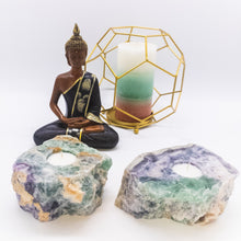 Load image into Gallery viewer, Rainbow Fluorite Candle Holder
